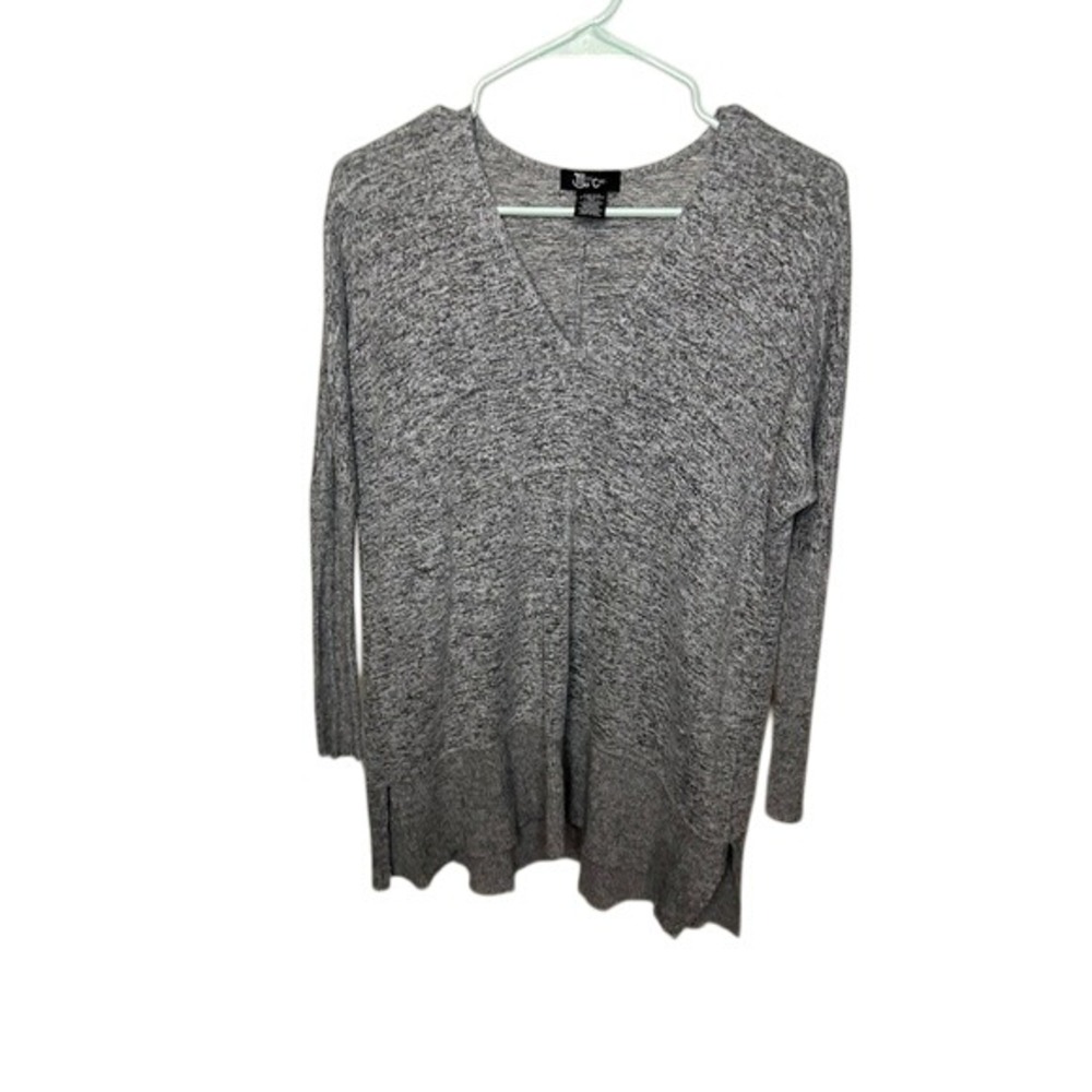 Miss Chevious XS Gray Tunic‎ Top V Neck Long Sleeve Casual Comfortable